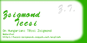 zsigmond tecsi business card