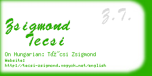 zsigmond tecsi business card